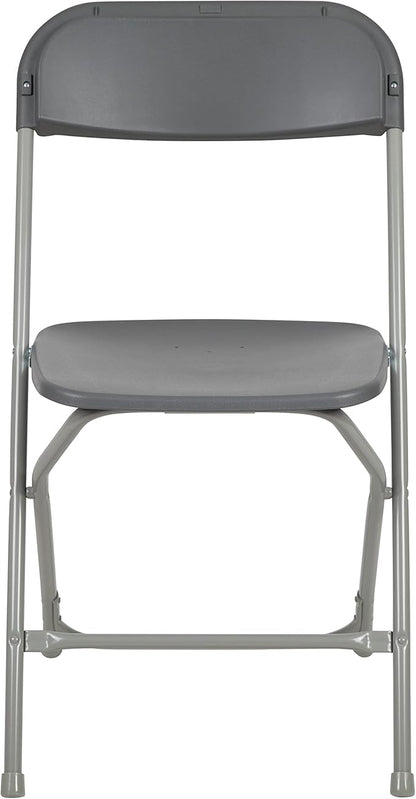 Flash Furniture Hercules Series Plastic Folding Chair - Grey - 6 Pack 650LB Weight Capacity Comfortable Event Chair-Lightweight Folding Chair