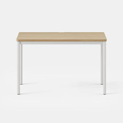 Branch Daily Desk - Functional at Home Office Desk with Effortless Assembly, Timeless Design, Rounded Corners, and Built-in Cable Notch - 48” W x 28.5” H x 24” D - Woodgrain Work Table