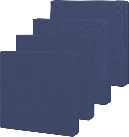 Easy-Going Waterproof Patio Cushion Covers ONLY Cover 27x25x5 inch 4 Pack Replacement Non-Slip Outdoor Seat Cushion Slipcover with Zipper. Navy