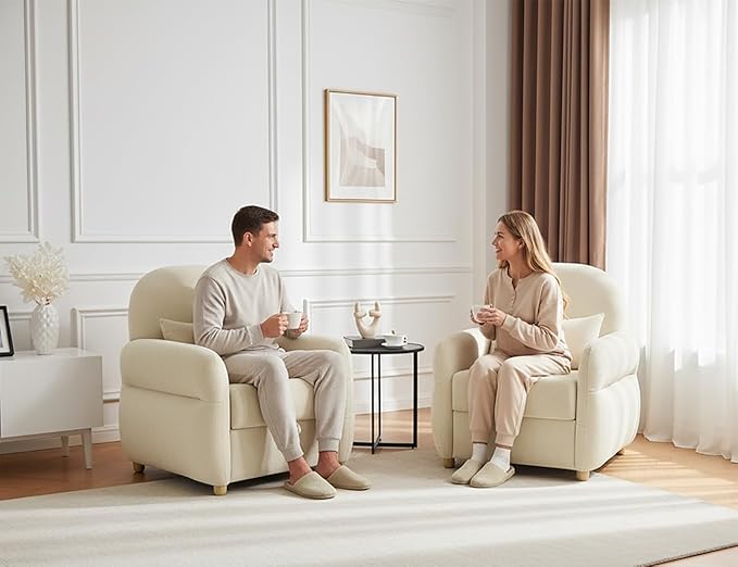 Modern Accent Chairs for Living Room, Comfy Chenille Armchairs with Storage, Single Reading Chairs for Bedroom, Study Room, Apartment, Tool Free Assembly, Beige