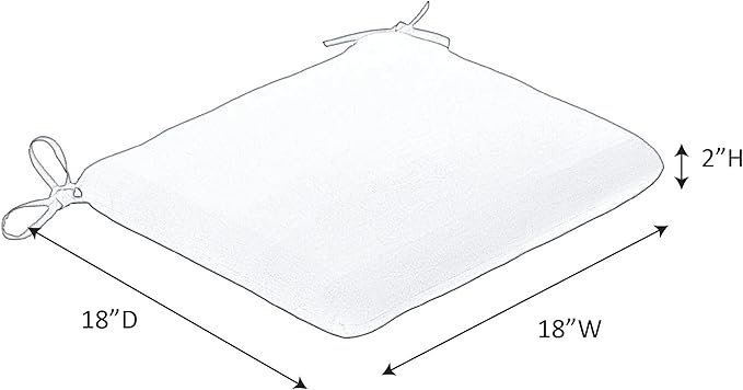 Sunbrella Patio Cushions - (2 Pack) - 18" W x 18" L x 2.5" T, Outdoor Chair Cushion with Comfort, Style & Durability Designed for Outdoor Living - Made in The USA