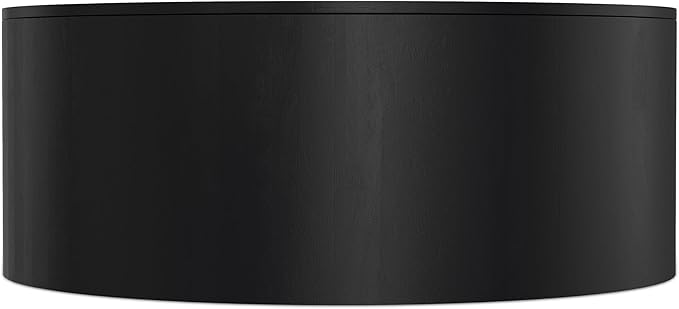 SIMPLIHOME Millbury Drum Coffee Table - 36 inch Wide Solid Mango Wood Round Living Room Table in Black, Contemporary Cocktail Table for Family Room or Lounge with Large Surface, Assembled