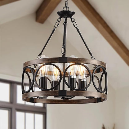Light Fixtures Ceiling Mount Kitchen, 4 Light Black Semi Flush Mount Ceiling Light Fixture,Modern Dining Room Chandelier Over Table,Vintage Farmhouse Chandelier for Dining Room