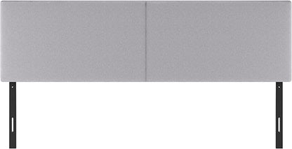 Furinno Roanne Headboard King Size, Plain Upholstered Wooden Headboard, Bed Frame Mount Head Board, Easy Assembly, for Bedroom, Dorm, Light Grey