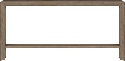 Henn&Hart 64" Wide Rectangular Console Table in Antiqued Gray Oak, for Home, Living Room, Bedroom, Entertainment Room, Office