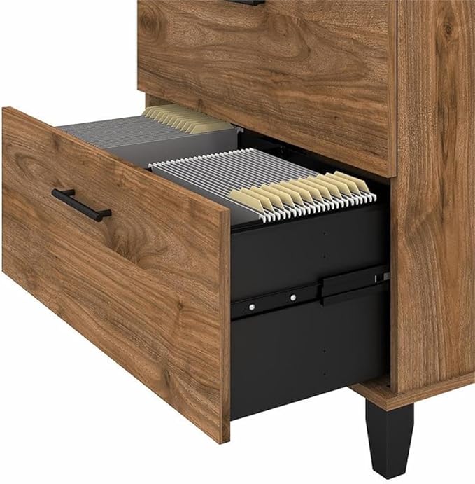 Pemberly Row 2 Drawer Lateral File Cabinet in Fresh Walnut - Engineered Wood