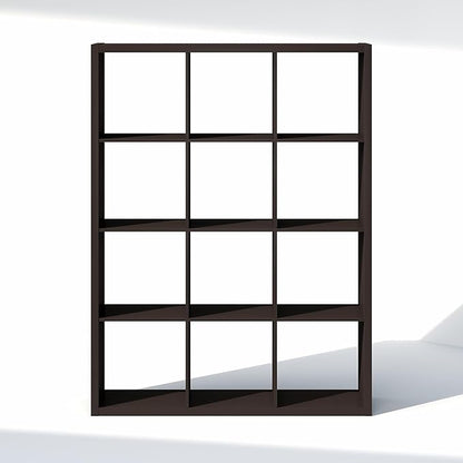 Furinno Cubic Closet Organizers and Storage, 12-Cube Closet Organizer, Open Shelf Closet Storage, Extra Thick Frame for Wardrobe, Bedroom, Living Room, Dark Oak