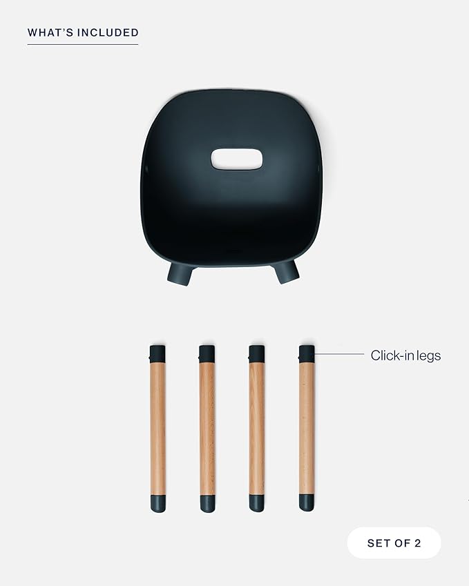 Lalo The Play Kit - Kids Table & Chairs Set with Sustainably Sourced Wood Table & 2 Non-Toxic Bucket Seat Chairs - Safe & Comfortable - Natural/Licorice
