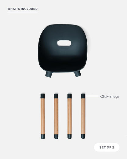 Lalo The Play Kit - Kids Table & Chairs Set with Sustainably Sourced Wood Table & 2 Non-Toxic Bucket Seat Chairs - Safe & Comfortable - Natural/Licorice