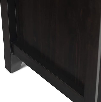 SIMPLIHOME Amherst 72-inch Wide Solid Wood TV Stand in Hickory Brown, Transitional-Style Media Console for Living Room with Cable Management and Adjustable Shelves, Fits 80" TVs