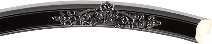 OVALCREST Oval Beveled Wall Mirror for Home Decor - Athena Style - Gloss Black - 26" x 22" Outside Dimensions