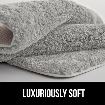 GORILLA GRIP Bathroom Rugs, 42x24, Ultra Soft Absorbent Mat, Thick Plush Bath Rug, Machine Washable, Microfiber Quick Dry, Mats for Shower, Bathtub and Floor, Home Decor Accessories, Light Gray