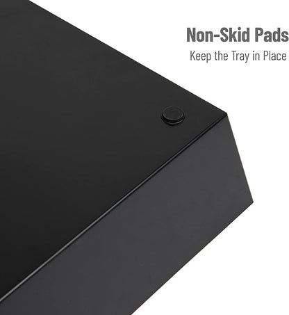 Mind Reader Snack Tray, Countertop Organizer, Snack Tray, Pantry, Breakroom, Kitchen, 24" L x 12" W x 3.25" H, Black