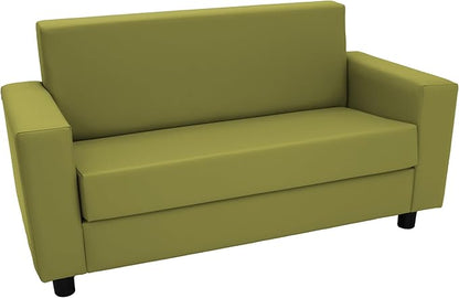 Factory Direct Partners SoftScape Inspired Playtime Classic Reading Sofa, Children's Commercial-Grade Upholstered Furniture for Home, Daycare, Preschool, Library; Modern Design - Fern Green, 14473-FG