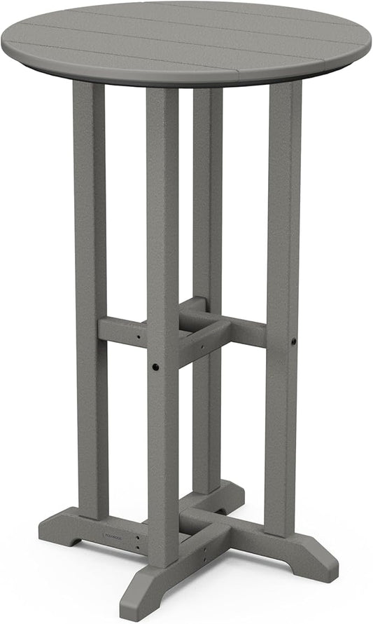POLYWOOD Counter Height Table 24" x 24" Slate Grey - Heavy Duty HDPE Outdoor Bartable for Patio, Deck & Garden - Commercial Grade Pub Table - Fade Resistant All-Weather Dining Furniture