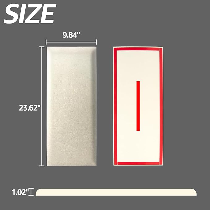 Art3d Peel and Stick Headboard for King, Full and Queen in Velvet Pearl, Pack of 12 Panels Sized 9.84" x 23.62", Soundproof Upholstered 3D Wall Panels
