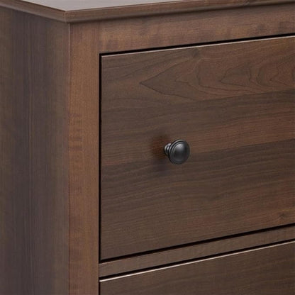 Prepac Yaletown Traditional 2-Drawer Tall Nightstand Side Table, Bedside Table with 2 Drawers and Open Shelf 16" D x 23" W x 28" H, Espresso, EDNH-1202-1