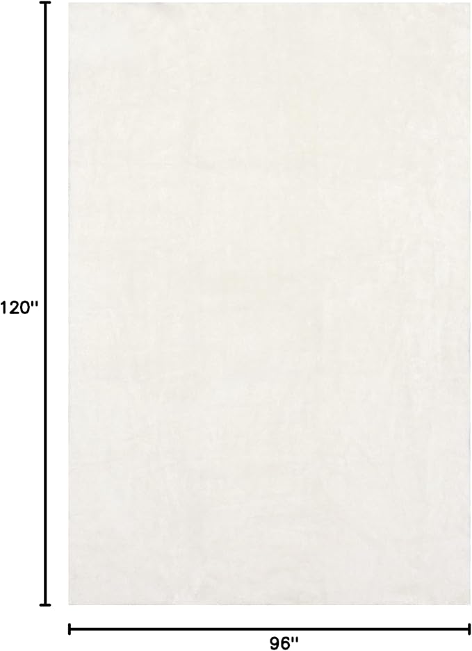 nuLOOM 8' x 10' Cozy Plush SuperiorWash Area Rug, Machine Washable, Non-Slip, Soft Fluffy Shag Carpet for Living Room Bedroom Kids Room Nursery Home Decor, Loni White