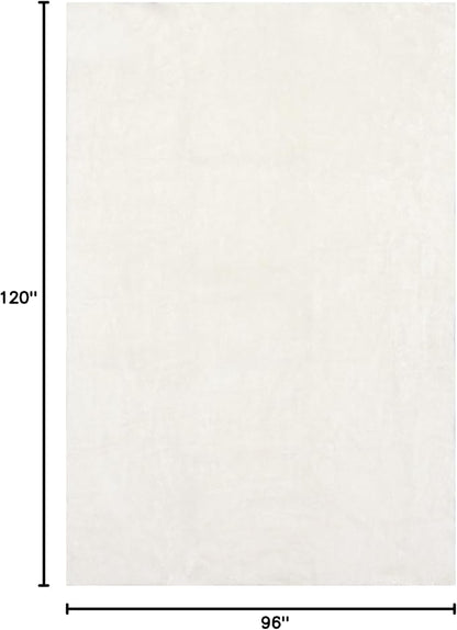 nuLOOM 8' x 10' Cozy Plush SuperiorWash Area Rug, Machine Washable, Non-Slip, Soft Fluffy Shag Carpet for Living Room Bedroom Kids Room Nursery Home Decor, Loni White