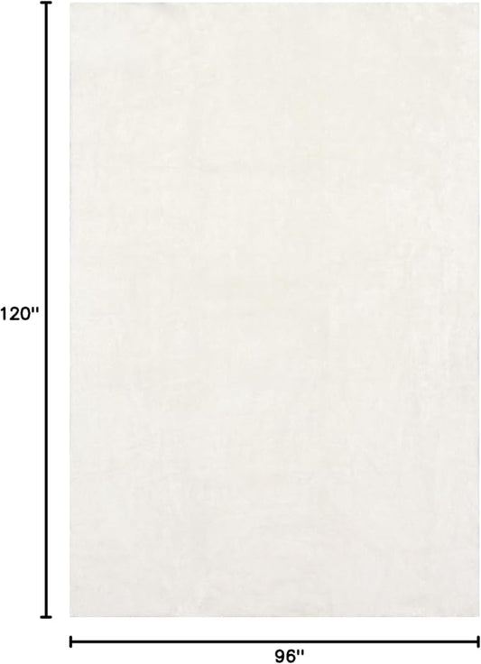 nuLOOM 8' x 10' Cozy Plush SuperiorWash Area Rug, Machine Washable, Non-Slip, Soft Fluffy Shag Carpet for Living Room Bedroom Kids Room Nursery Home Decor, Loni White