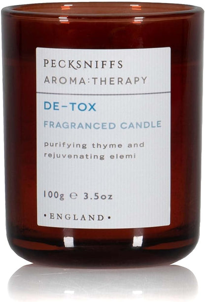 Pecksniff's De-tox Luxury Scented Candle | 1 Wick, 100 g/3.5 oz