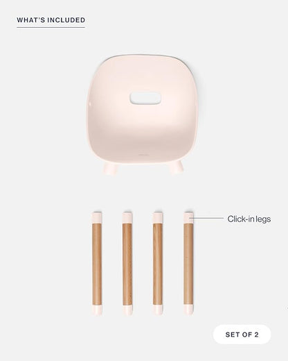 Lalo The Play Kit - Kids Table & Chairs Set with Sustainably Sourced Wood Table & 2 Non-Toxic Bucket Seat Chairs - Safe & Comfortable - Coconut/Grapefruit