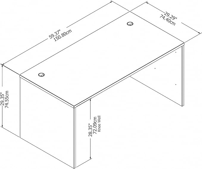 Bush Business Furniture Studio C 60W x 30D Office Desk in Platinum Gray, Computer Table for Home or Professional Workspace