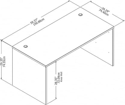 Bush Business Furniture Studio C 60W x 30D Office Desk in Platinum Gray, Computer Table for Home or Professional Workspace
