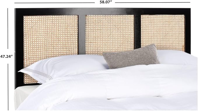 SAFAVIEH Home Collection Vienna Black Cane Full Headboard Platform, Double (HBD8004B-F)