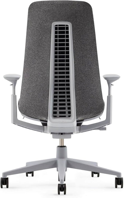 Haworth Fern Ergonomic Office Chair – Stylish and Innovative Desk Chair with Digital Knit Finish - Without Lumbar Support (Heathered Grey)