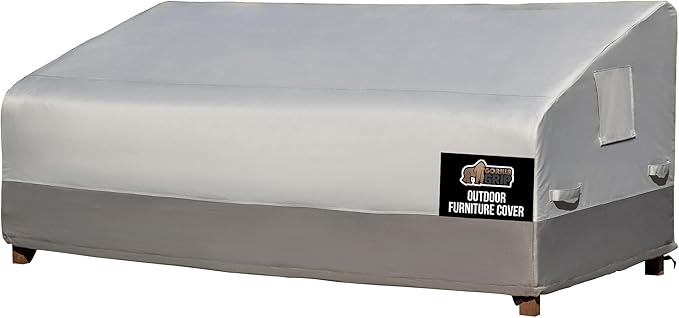 GORILLA GRIP Waterproof Large Outdoor Patio Sofa Cover, 90 Inch, Adjustable Furniture Covers Sets for Winter, Keep Cushions Dry, Protects from Sun, Snow, Rain, Windproof, UV Coated, 1 Pack