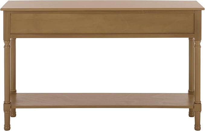 SAFAVIEH Home Collection - Peyton Desert Brown Console Table with 3 Drawers and 1 Shelf, Farmhouse Accent Entryway Table (CNS5705G)