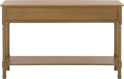 SAFAVIEH Home Collection - Peyton Desert Brown Console Table with 3 Drawers and 1 Shelf, Farmhouse Accent Entryway Table (CNS5705G)