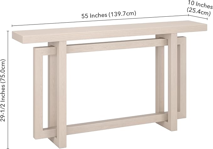 Henn&Hart Breslow Console Table, 55" Wide, White