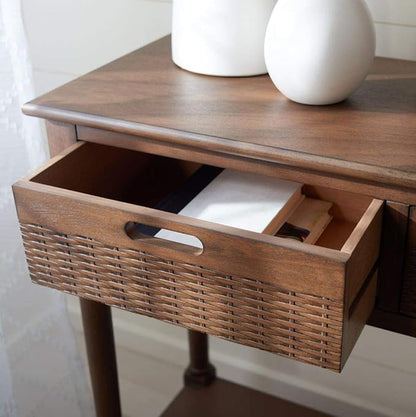 SAFAVIEH Home Collection Landers Brown 3-Drawer Console Table CNS5711C