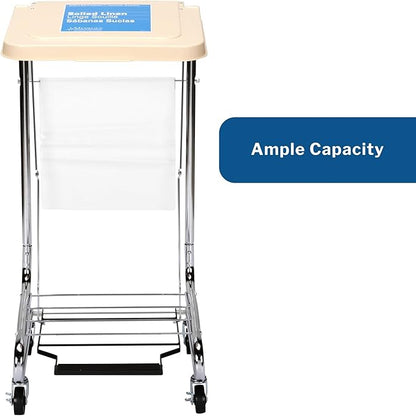 McKesson Hamper Stand With Step-On Foot Pedal and Self-Closing Lid, Laundry Room Storage, 30-33 Gallon Capacity, 1 Count
