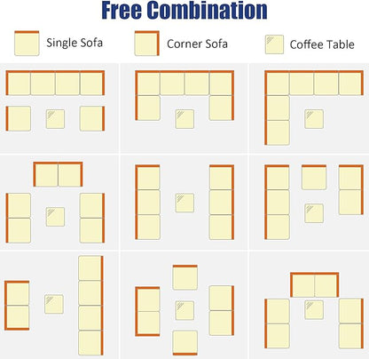 Tangkula 7 Pieces Patio Rattan Furniture Set, Patiojoy Outdoor Conversation Set with Cushions and Tempered Glass Coffee Table, All-Weather Sectional Sofa Set for Garden, Lawn, Backyard (Navy Blue)
