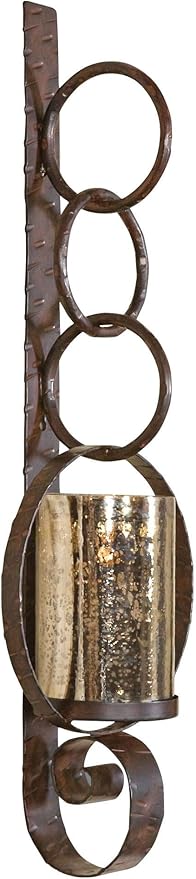 Uttermost 19850 Falconara Metal Wall Sconce, Brown