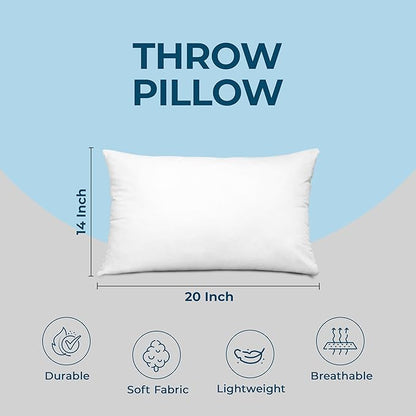 Utopia Bedding Throw Pillows (Set of 4, White), 14 x 20 Inches Pillows for Sofa, Bed and Couch Decorative Stuffer Pillow
