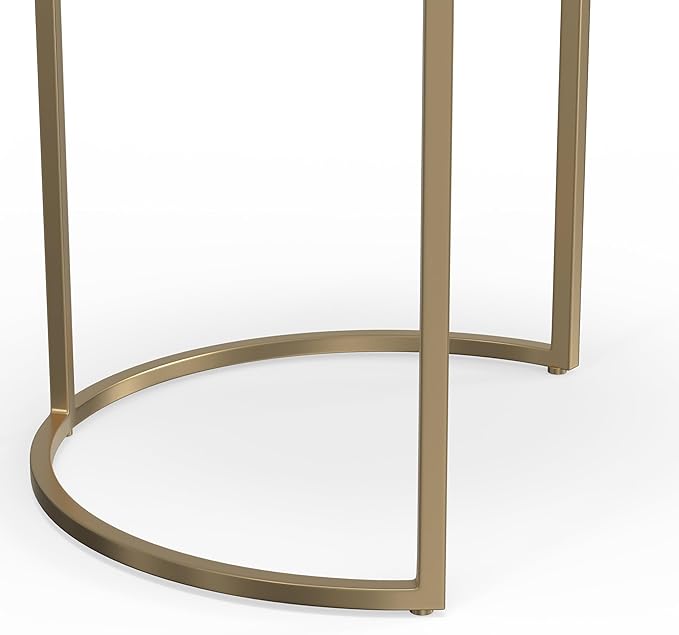 SIMPLIHOME Drake Contemporary 18 inch Wide Metal Nesting table in Antique Nickel, Antique Copper, Fully Assembled for the Living Room and Bedroom