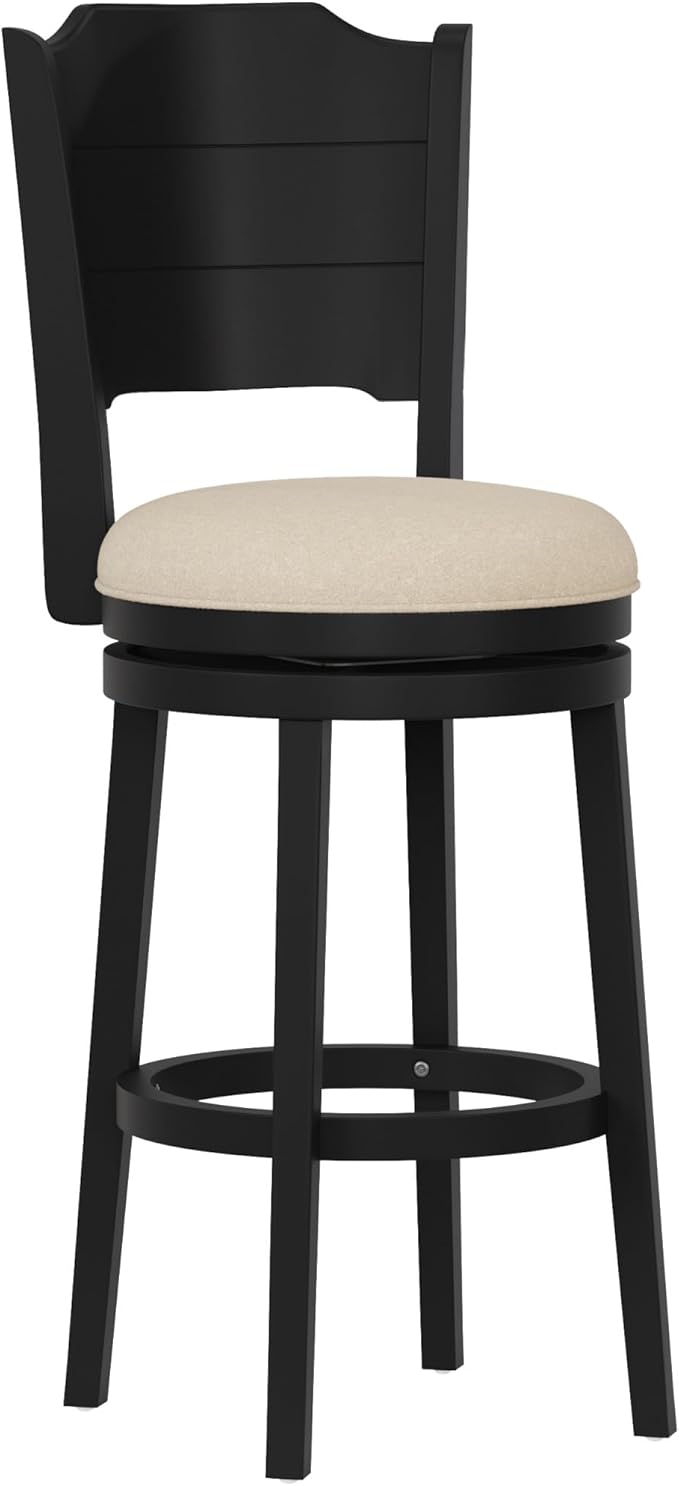 Hillsdale Clarion Wood Bar Height Swivel Stool, Black