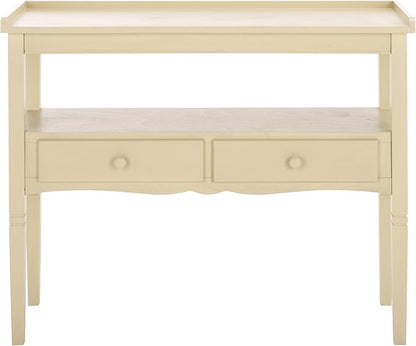 SAFAVIEH Home Collection Araminta Sand 2 Lower Drawer Console Table for Entryway, Living Room, Foyer