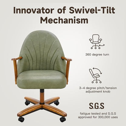 Chromcraft Set of 6 Swivel Tilt Chairs, Chairs with Wheels for Kitchen Room