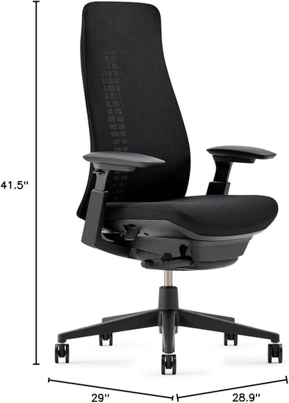 Haworth Fern Office Chair – Ergonomic and Stylish Desk Chair with Breathable Mesh Finish - with Lumbar Support (Coal)