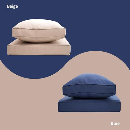 Patio Furniture Sofa Cushion Set Outdoor Living Deep Seating Cushions Thick Foam Replacement Cushion,23.6x23.6 Inch,Medium Grey