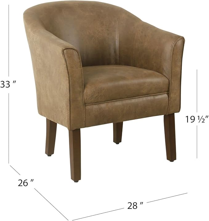 HomePop Modern Barrel Accent Chair, Brown