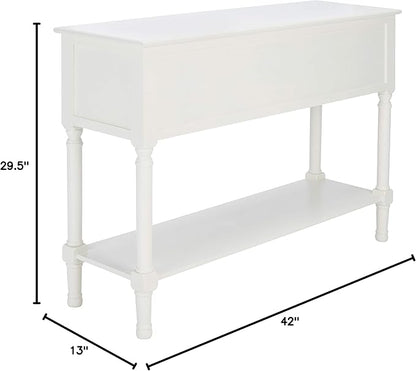 Safavieh Home Collection Haines White 4-Drawer Bottom Shelf Console Table