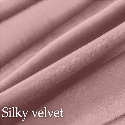 lalaLOOM Velvet Throw Pillow Covers, Set of 2, 20x20 Decorative Square Pillows Home Decor, Soft Accent Cases, Silky Machine Washable Pillowcases for Sofa, Couch, Bedroom, Living Room, Dusty Rose
