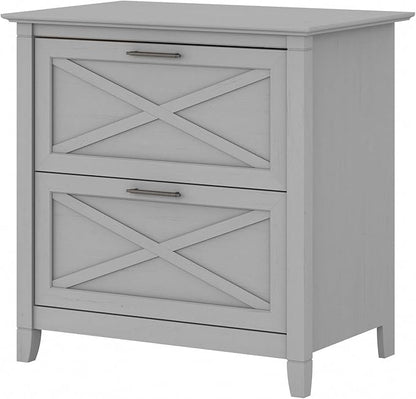Bush Furniture Key West 2 Drawer Lateral File Cabinet in Cape Cod Gray, Document Storage for Home Office, Accent Chest with Drawers