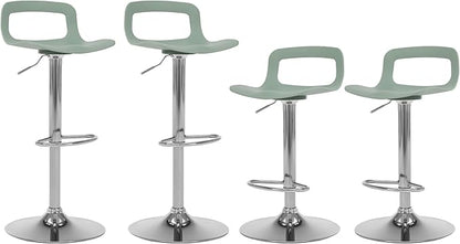 NOBPEINT Contemporary Chrome Air Lift Adjustable Swivel Bar Stool (4 Pieces, Mint Green)